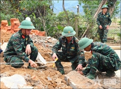 Soldiers in Construction Gear during Quang Trung Campaign